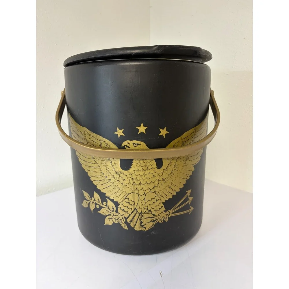 Vintage Ice House by Hamilton Skitch Black Gold‎ Eagle Insulated Cooler Bucket